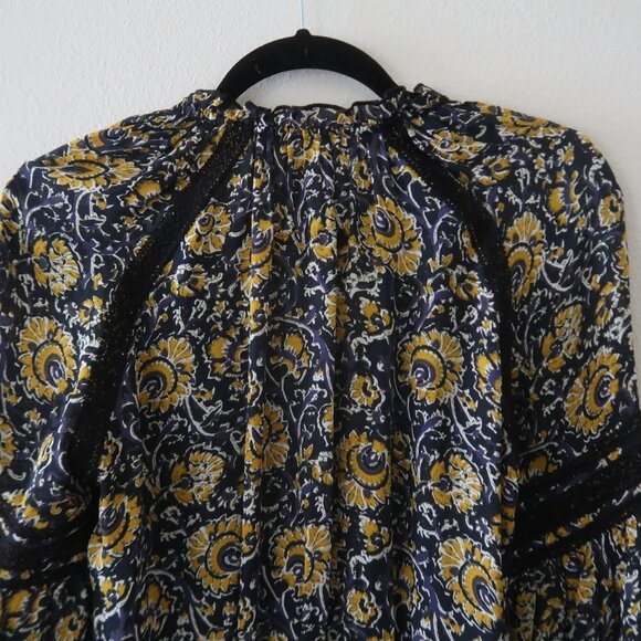 Veronica Beard Black and Gold Floral Mini Dress - Picture 7 of 11